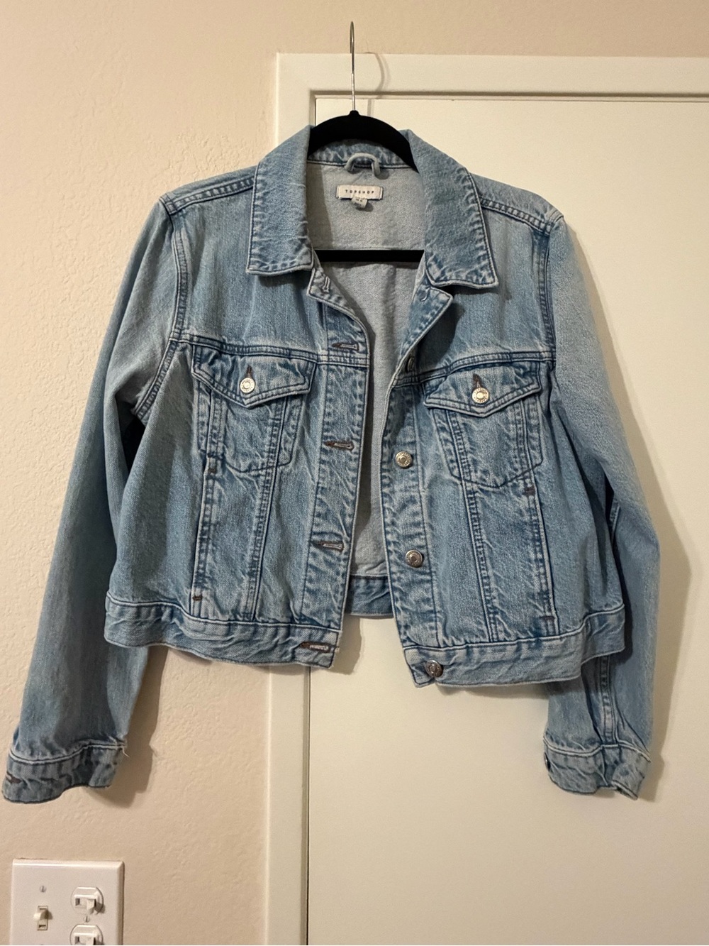 Topshop Light Wash Denim Jacket - Women's Casual Jean Jacket